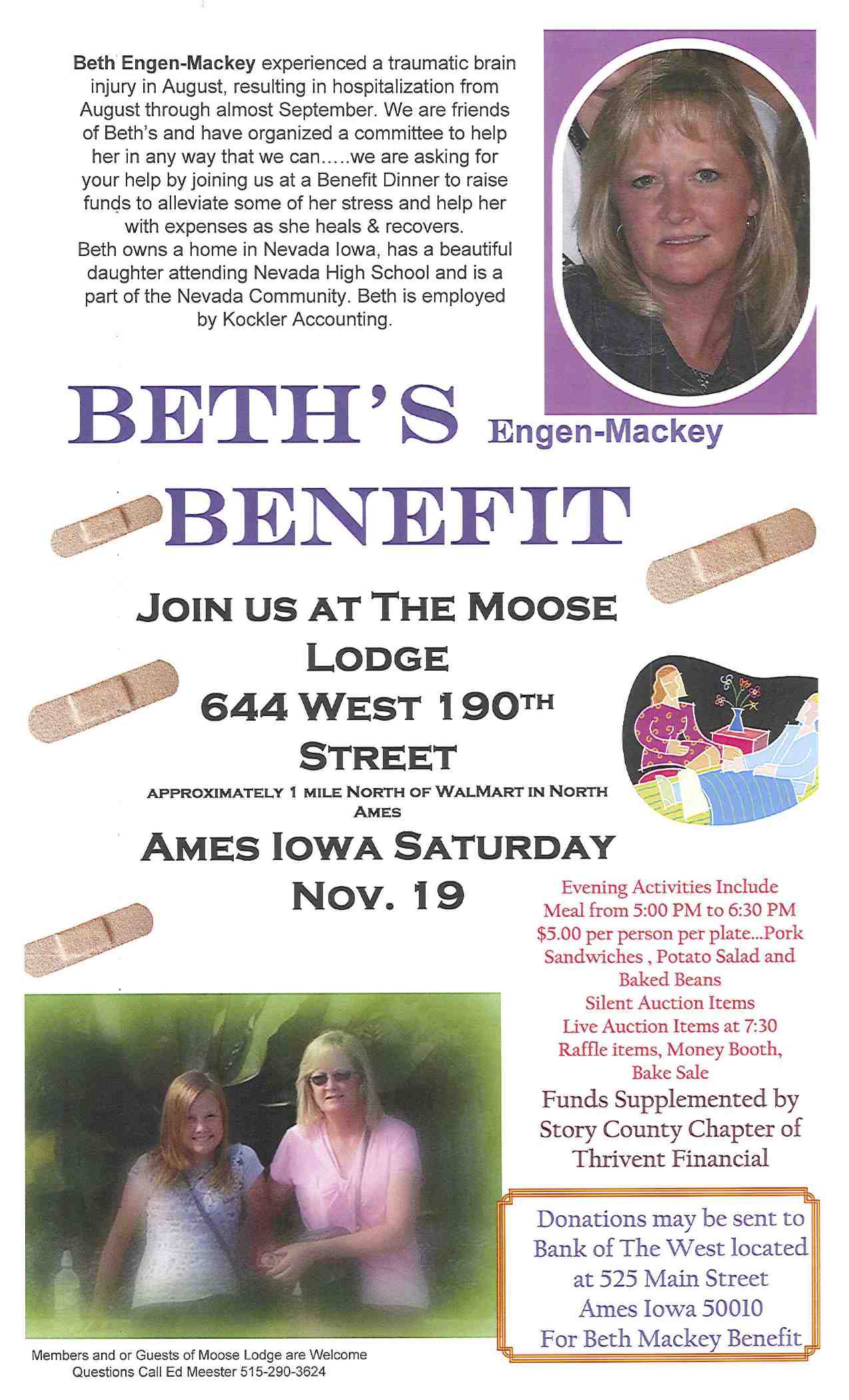 Thumbnail Beth Engen Mackey 1988 Ames High School Alumna fundraiser flyer